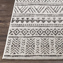 5 ft. x 8 ft. Black Off-White Chevron Coastal Boho Style Indoor Outdoor Area Rug