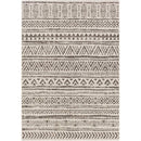 5 ft. x 8 ft. Black Off-White Chevron Coastal Boho Style Indoor Outdoor Area Rug