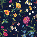 Elegant Dark Wallpaper with Brightly Flowers Tasteful