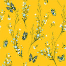 Yellow Wallpaper with Butterflies