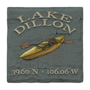 Lake Dillon Kayak Latitude Longitude Coaster Set