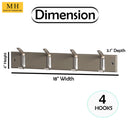 Riedel 18'' Wide 4 - Hook Wall Mounted Coat Rack in Gray/Satin Nickel