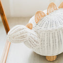 Dinosaur Storage Basket - White