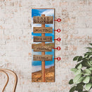Personalized Lake Wood Directional Sign | Wall Art Print on Real Wood | Customizable Rustic Lodge Cabin Decor