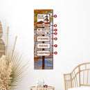 Personalized Mountain Directional Wood Sign | Wall Art Print on Real Wood | Customizable Rustic Cabin Lodge Home Decor