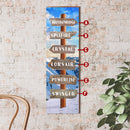 Personalized Mountain Directional Wood Sign | Wall Art Print on Real Wood | Customizable Rustic Cabin Lodge Decor