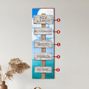 Personalized Coastal Directional Wooden Sign | Home Wall Art Print on Real Wood