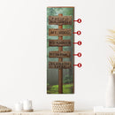 Personalized Hiking Wooden Directional Sign | Wall Art Print on Real Wood | Customizable Redwood Rustic Lodge Cabin Decor