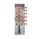 Personalized Mountain Ski Directional Wooden Sign | Wall Art Print on Real Wood | Customizable Rustic Cabin Lodge Snowboard Decor