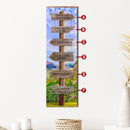 Personalized Mountain Directional Wood Sign | Wall Art Print on Real Wood | Customizable Rustic Cabin Lodge Decor