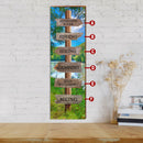 Personalized River Wood Directional Sign | Wall Art Print on Real Wood | Customizable Rustic Lodge Cabin Decor