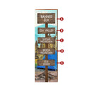 Personalized Mountain Camping Directional Wood Sign | Wall Art Print on Real Wood | Customizable Rustic Cabin Lodge Decor