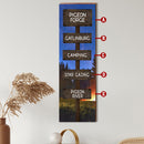 Personalized Camping Wood Directional Sign | Wall Art Print on Real Wood | Customizable Rustic Lodge Cabin Decor