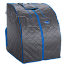 Personal Portable Infrared Sauna with Premium Chair, 30 Minute Timer, with Negative ION and Heated Footpad - Gray