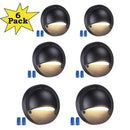 DLA01 6-Pack Black 2.5W Low Voltage 3000K Warm White Integrated  LED Outdoor Half Moon Deck Lights Package, 12V LED Step Fence Landscape Lights