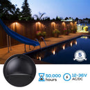DLA01 6-Pack Black 2.5W Low Voltage 3000K Warm White Integrated  LED Outdoor Half Moon Deck Lights Package, 12V LED Step Fence Landscape Lights