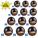 DLA01 12-Pack Brown 2.5W Low Voltage 3000K Warm White Integrated  LED Outdoor Half Moon Deck Lights Package, 12V LED Step Fence Landscape Lights