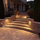 DLA01 12-Pack Brown 2.5W Low Voltage 3000K Warm White Integrated  LED Outdoor Half Moon Deck Lights Package, 12V LED Step Fence Landscape Lights