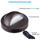 DLA01 12-Pack Brown 2.5W Low Voltage 3000K Warm White Integrated  LED Outdoor Half Moon Deck Lights Package, 12V LED Step Fence Landscape Lights