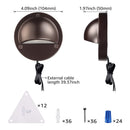 DLA01 12-Pack Brown 2.5W Low Voltage 3000K Warm White Integrated  LED Outdoor Half Moon Deck Lights Package, 12V LED Step Fence Landscape Lights