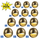 DLA01 12-Pack Bronze 2.5W Low Voltage 3000K Warm White Integrated  LED Outdoor Half Moon Deck Lights Package, 12V LED Step Fence Landscape Lights