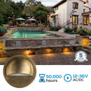 DLA01 12-Pack Bronze 2.5W Low Voltage 3000K Warm White Integrated  LED Outdoor Half Moon Deck Lights Package, 12V LED Step Fence Landscape Lights