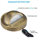 DLA01 12-Pack Bronze 2.5W Low Voltage 3000K Warm White Integrated  LED Outdoor Half Moon Deck Lights Package, 12V LED Step Fence Landscape Lights