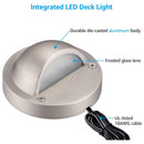 DLA01 12-Pack Satin Nickel 2.5W Low Voltage 3000K Warm White Integrated LED Outdoor Half Moon Deck Lights Package, 12V LED Step Fence Landscape Lights