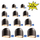 DLA04 12-Pack 5W Low Voltage 3000K Warm White Integrated  LED Outdoor Fence Deck Down Lights Package, 12V LED Step Patio Landscape Lights