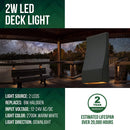 DLA06 6-Pack 2W Low Voltage 2700K Warm White Integrated LED Outdoor Deck Down Lights Package, 12V LED Step Patio Landscape Lights