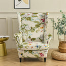 Stretch Spandex Nordic Floral Removable Wing Chair Cover, Relaxing Seat Covers Slipcovers for Armchairs