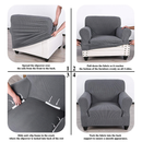 KAS Armchair Cover 4-Styles Elastic Sofa Cover Couch Covers for Living Room Stretchable Slipcover for Chairs - 1 Seater Chair Slip Cover