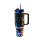 Not All Who Wander Are Lost 40 oz Tumbler | 40 oz. | Black Rainbow | Double Play Apparel & Engraving LLC