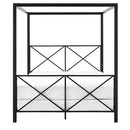 Queen size Modern Black Metal Four-Poster Canopy Bed Frame