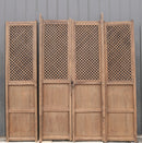 Early 19 Century Large Antique Chinese Lattice Screen Door- A Set of 4 Screen Panels