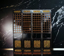 Antique Chinese Room Divider w Hand Carved & Gilded Dragons on Both Sides - Set of 4