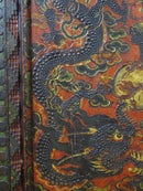 Embossed Flying Dragons Tibetan Wall Art or Room Divider or Head Board