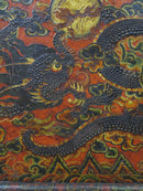 Embossed Flying Dragons Tibetan Wall Art or Room Divider or Head Board