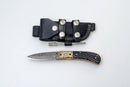 Hand-Engraved Damascus Folding Knife with Honeycomb Handle - TF-094