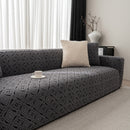 3D Jacquard Geometric Sofa Cover, High Stretch Soft Polar Fleece Slipcover for Couch