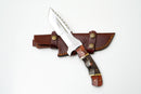D2 Steel Survival Knife | Sawback Blade & Scout Carry Sheath | Custom Grooved Wood Handle TK-464