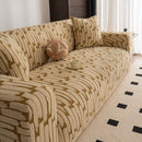 Plush Fleece Stretch Sofa Cover, Super Soft Textured Geometric Couch Slipcover
