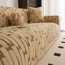 Plush Fleece Stretch Sofa Cover, Super Soft Textured Geometric Couch Slipcover