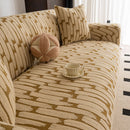 Plush Fleece Stretch Sofa Cover, Super Soft Textured Geometric Couch Slipcover
