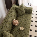 Plush Fleece Stretch Sofa Cover, Super Soft Textured Geometric Couch Slipcover