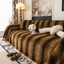 Faux Fur Sofa Cover Washable Furniture Protector for Sectional Warm & Fuzzy Slipcover