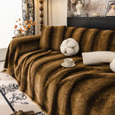 Faux Fur Sofa Cover Washable Furniture Protector for Sectional Warm & Fuzzy Slipcover