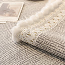 Soft Chenille Sectional Sofa Cover with Pom Pom Trim – Non-Slip Couch Protector
