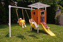 Forest Small Outdoor Toddler Swing Set | Compact Wooden Swing Frame for Babies & Kids