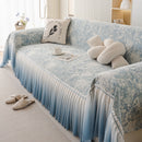French Chic Style Ruffle Rose Cover Throw for Sofas, Decorative Sectional Covers